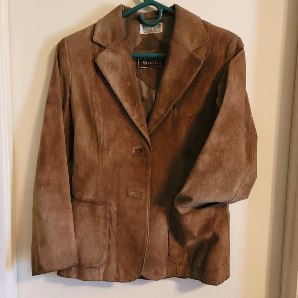 Womens Leather Works Blazer Jacket